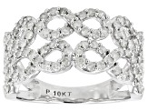 White Diamond 10k White Gold Infinity Band Ring 1.00ctw