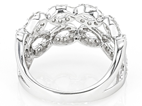 White Diamond 10k White Gold Infinity Band Ring 1.00ctw