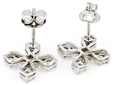 White Diamond Platinum Over Sterling Silver Stud Earrings 0.85ctw