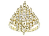 White Diamond 14k Yellow Gold Cluster Ring 1.00ctw