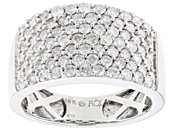 Picture of White Diamond 14k White Gold Wide Band 1.50ctw