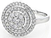 White Diamond 14k White Gold Cluster Ring 1.00ctw