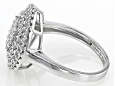 White Diamond 14k White Gold Cluster Ring 1.00ctw