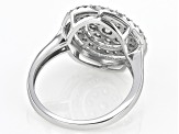 White Diamond 14k White Gold Cluster Ring 1.00ctw
