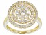 White Diamond 14k Yellow Gold Cluster Ring 1.00ctw