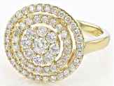 White Diamond 14k Yellow Gold Cluster Ring 1.00ctw