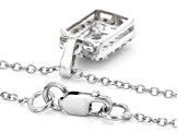 White Diamond Platinum Over Sterling Silver Cluster Pendant With 18" Cable Chain 0.30ctw