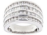 White Diamond 10k White Gold Multi-Row Ring 2.00ctw