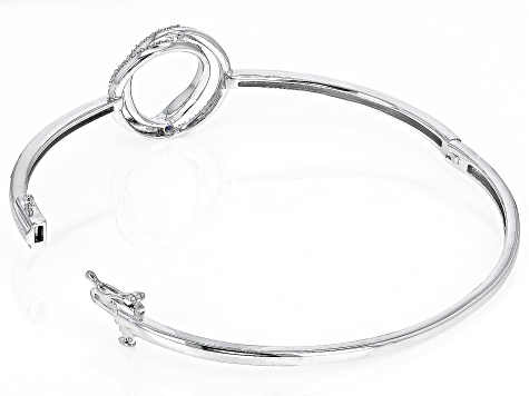 Goldia Sterling Silver Heart Locket Bangle Bracelet