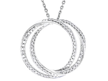 Picture of White Diamond 10k White Gold Slide Pendant With Cable Chain 0.25ctw
