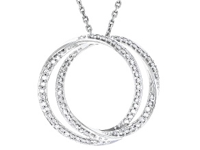 White Diamond 10k White Gold Slide Pendant With Cable Chain 0.25ctw