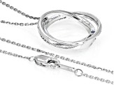 White Diamond 10k White Gold Slide Pendant With Cable Chain 0.25ctw