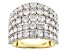 White Diamond 10k Yellow Gold Wide Band Ring 3.00ctw