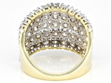 White Diamond 10k Yellow Gold Wide Band Ring 3.00ctw