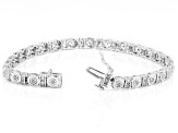 White Diamond Rhodium Over Sterling Silver Tennis Bracelet 0.25ctw