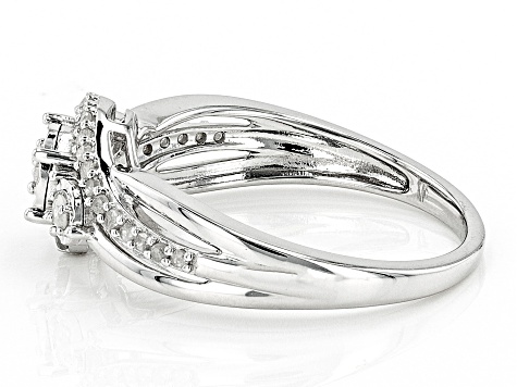 White Diamond Rhodium Over Sterling Silver Ring 0.25ctw