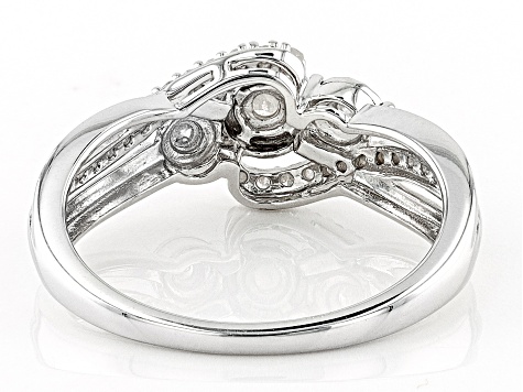 White Diamond Rhodium Over Sterling Silver Ring 0.25ctw