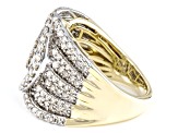 Diamond 10k Yellow Gold Wide Band Ring 2.00ctw