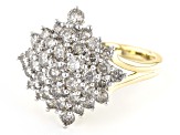 Champagne Diamond 10k Yellow Gold Cluster Ring 2.00ctw