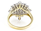 Champagne Diamond 10k Yellow Gold Cluster Ring 2.00ctw