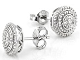 White Diamond Accent Rhodium Over Sterling Silver Stud Earrings