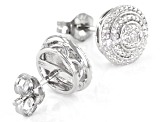 White Diamond Accent Rhodium Over Sterling Silver Stud Earrings