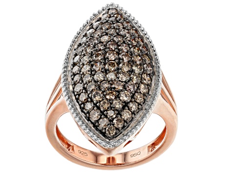 Champagne Diamond 14K Rose Gold Over Sterling Silver 1.75ctw