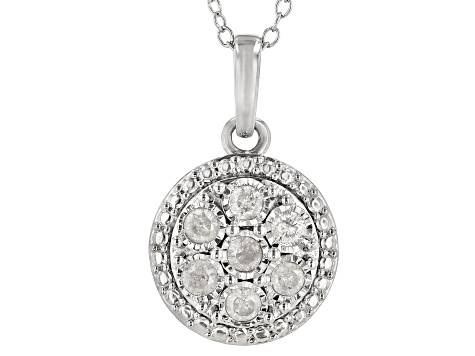 White Diamond Rhodium Over Sterling Silver Earrings and Pendant Jewelry Set 0.50ctw
