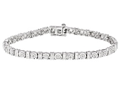 15 CT Lab Diamond 3-Row Tennis Bracelet – 925 Sterling Silver, 7.25 Inches