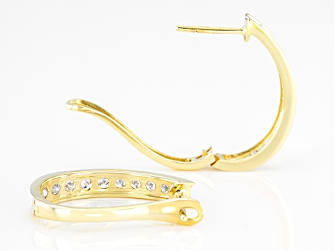 White Diamond 14K Yellow Gold Hoop Earrings 1.00ctw