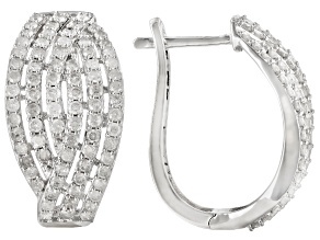 White Diamond 10K White Gold Hoop Earrings 2.50ctw