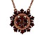 Red Diamond 14K Rose Gold Over Sterling Silver Cluster Necklace 0.80ctw