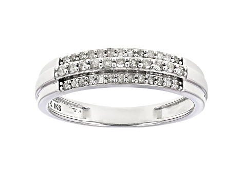White Diamond 10K White Gold Band Ring 0.25ctw