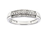 White Diamond 10K White Gold Band Ring 0.25ctw
