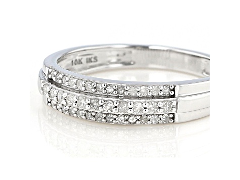 White Diamond 10K White Gold Band Ring 0.25ctw