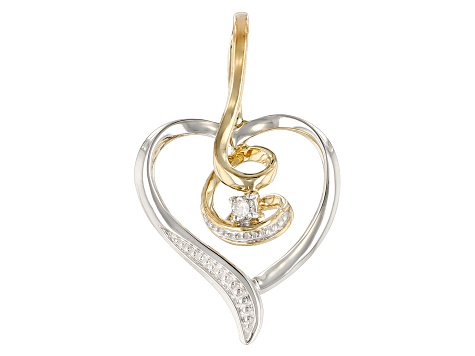 White Diamond Accent 10K Two-Tone Gold Heart Pendant