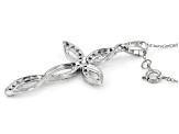 White Diamond 10K White Gold Cross Pendant With Chain 0.35ctw