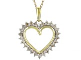 Diamond 10K Yellow Gold Heart Pendant With Chain 0.50ctw