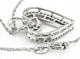 White Diamond Rhodium Over Sterling Silver Heart Pendant With Chain 0.55ctw