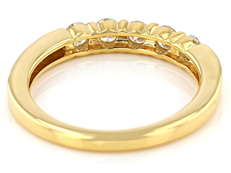 White Diamond 14K Yellow Gold Band Ring 0.40ctw