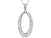 White Diamond 10K White Gold Dangle Pendant With Rope Chain 0.50ctw