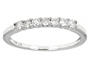 White Diamond 10K White Gold Band Ring 0.25ctw