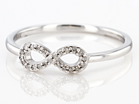 White Diamond Accent 10k White Gold Infinity Band Ring
