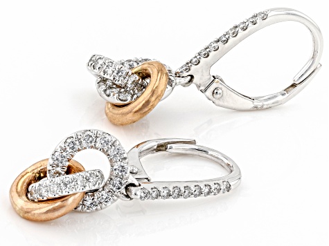 White Diamond 10k White Gold Dangle Earrings 0.60ctw