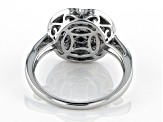 Champagne And White Diamond Rhodium Over Sterling Silver Cluster Ring 0.85ctw