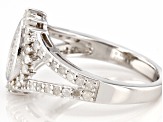 White Diamond Rhodium Over Sterling Silver Cluster Ring 0.75ctw
