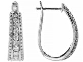White Diamond 10k White Gold Hoop Earrings 1.00ctw