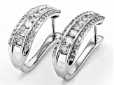 White Diamond 10k White Gold Hoop Earrings 1.00ctw