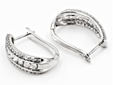 White Diamond 10k White Gold Hoop Earrings 1.00ctw
