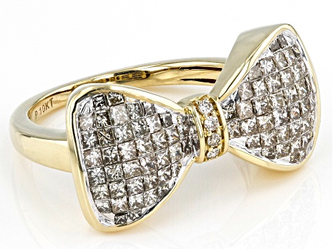 Candlelight Diamonds™ 10k Yellow Gold Bow Ring 1.00ctw